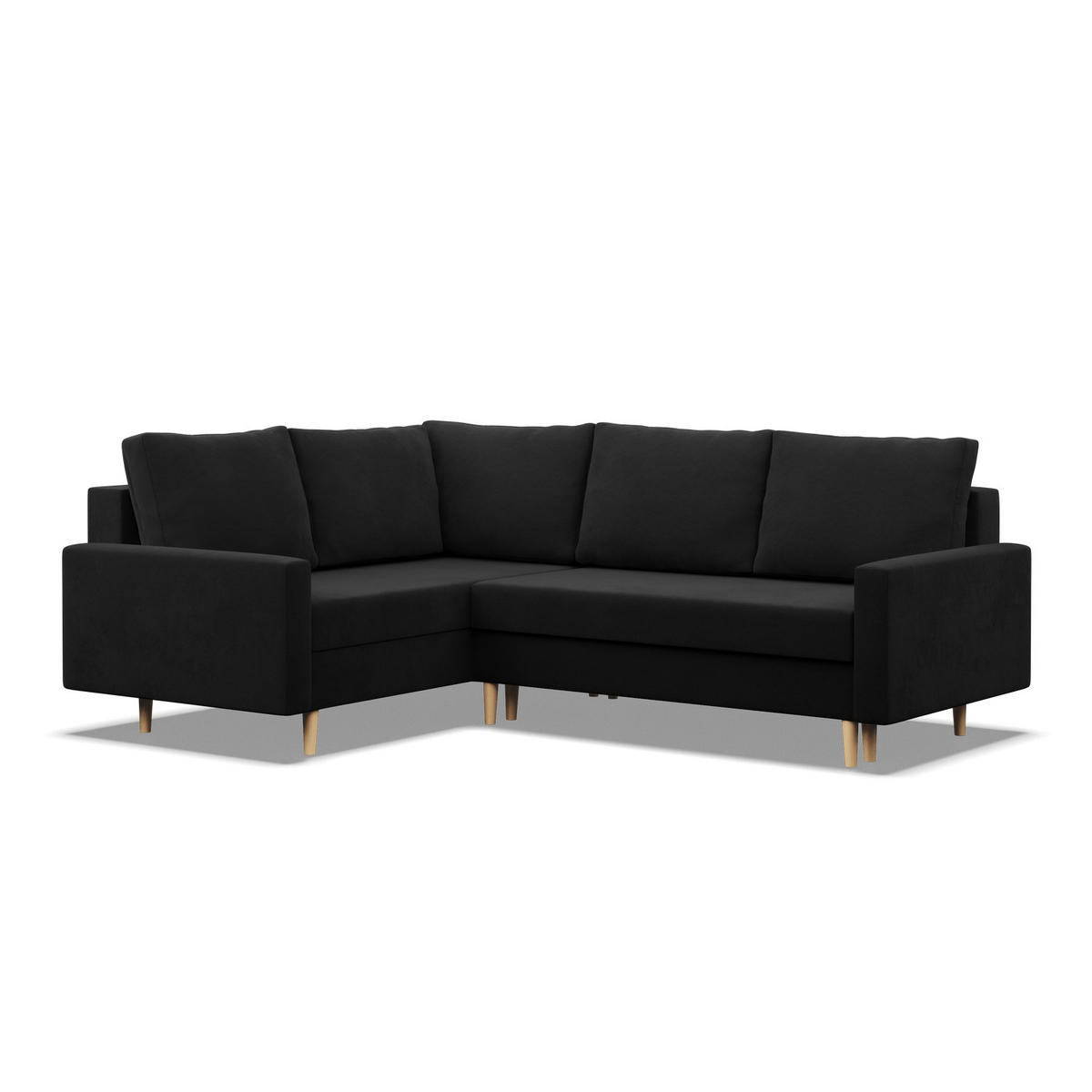 ECKSOFA MIT SCHLAFFUNKTION LINKS BLANK , Schwarz - Schwarz, Textil (223/175cm)