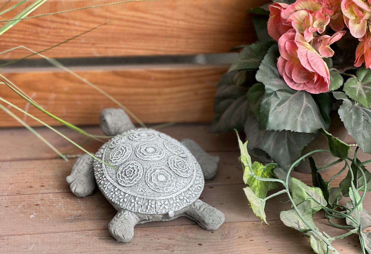 STEINFIGUR Babyschildkröte Schildkröte Wasserschildkröte, Frost und wetterfest - Grau, Stein (15/6/18cm) - stoneandstyle