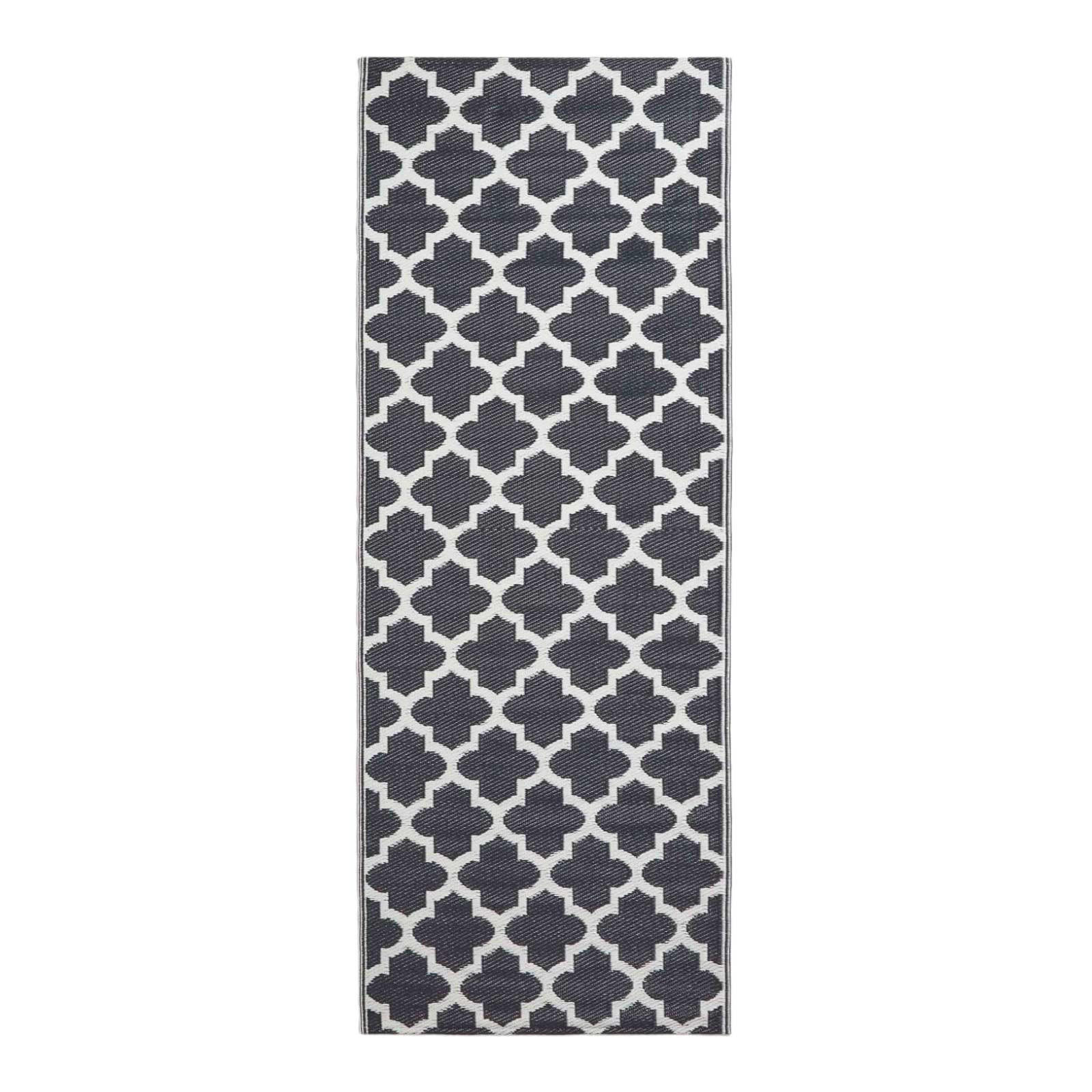 OUTDOORTEPPICH-LÄUFER Nola geometrisch gemustert 75/200 cm - Schwarz, Kunststoff (75/200cm) - Homescapes