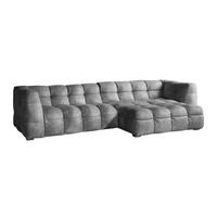 ECKSOFA RIO Hellgrau Velvet - Hellgrau/Schwarz, Textil (319/170cm) - KAWOLA