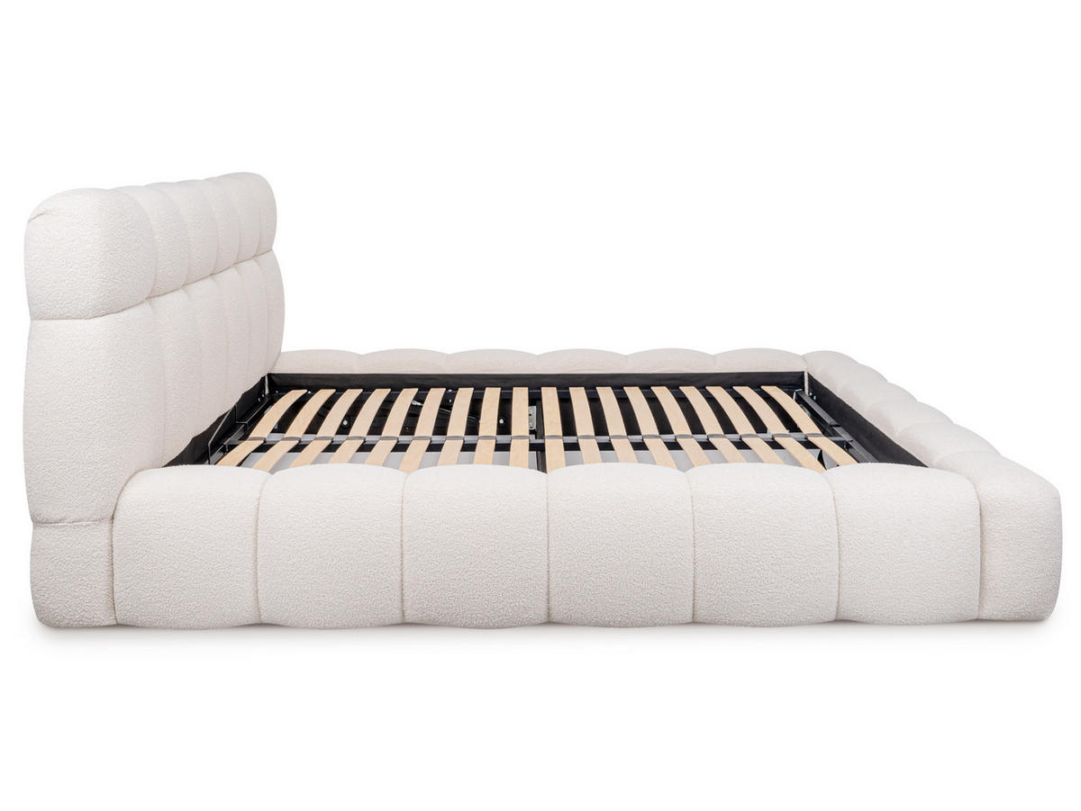 POLSTERBETT Mira XL Hellbeige 180/200 cm Boucle mit Bettkasten - Beige, Textil/Metall (180/200cm) - wonello