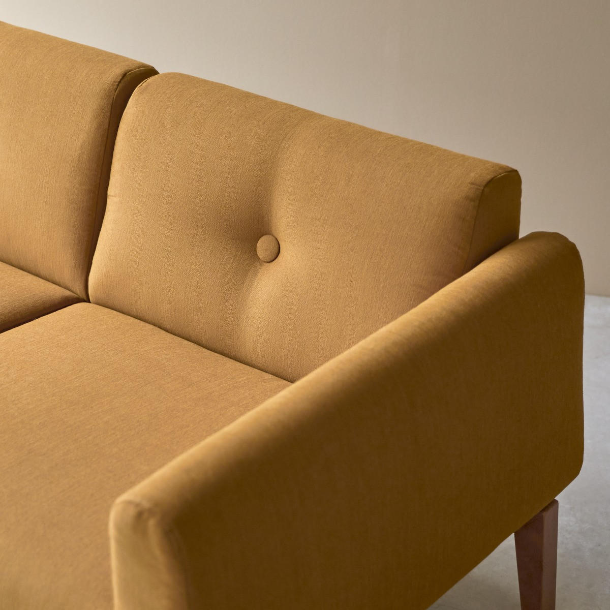 SOFA Bjorn Senfgelb aus Stoff - Dunkelgelb, Textil (155/69/82cm) - Tikamoon