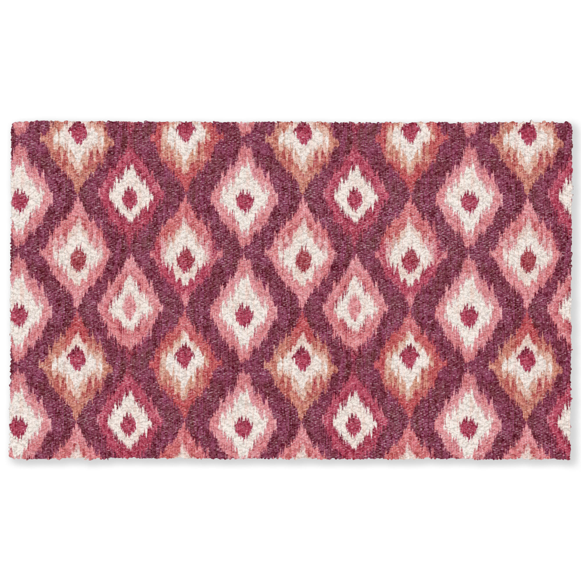 TEPPICH - Diamantformen - Rosa - Muster - Textur - 150x90 cm - Bordeaux, Kunststoff/Textil (150/0.4cm) - OnlyWow