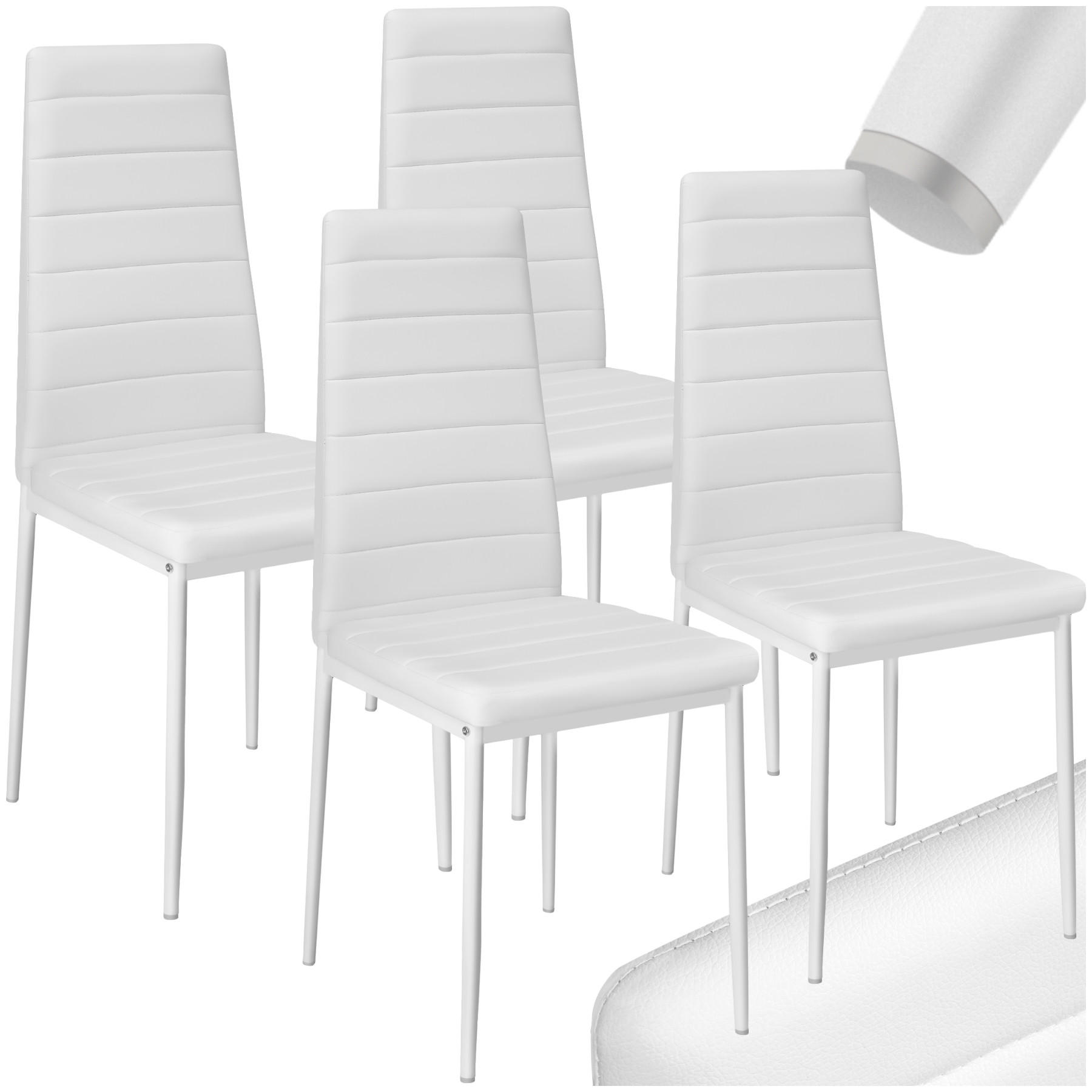ESSZIMMERSTUHL 4er Set Thomas 41 x 45 x 98 5 cm weiß - Weiß, Textil (48/98.5/45cm) - tectake
