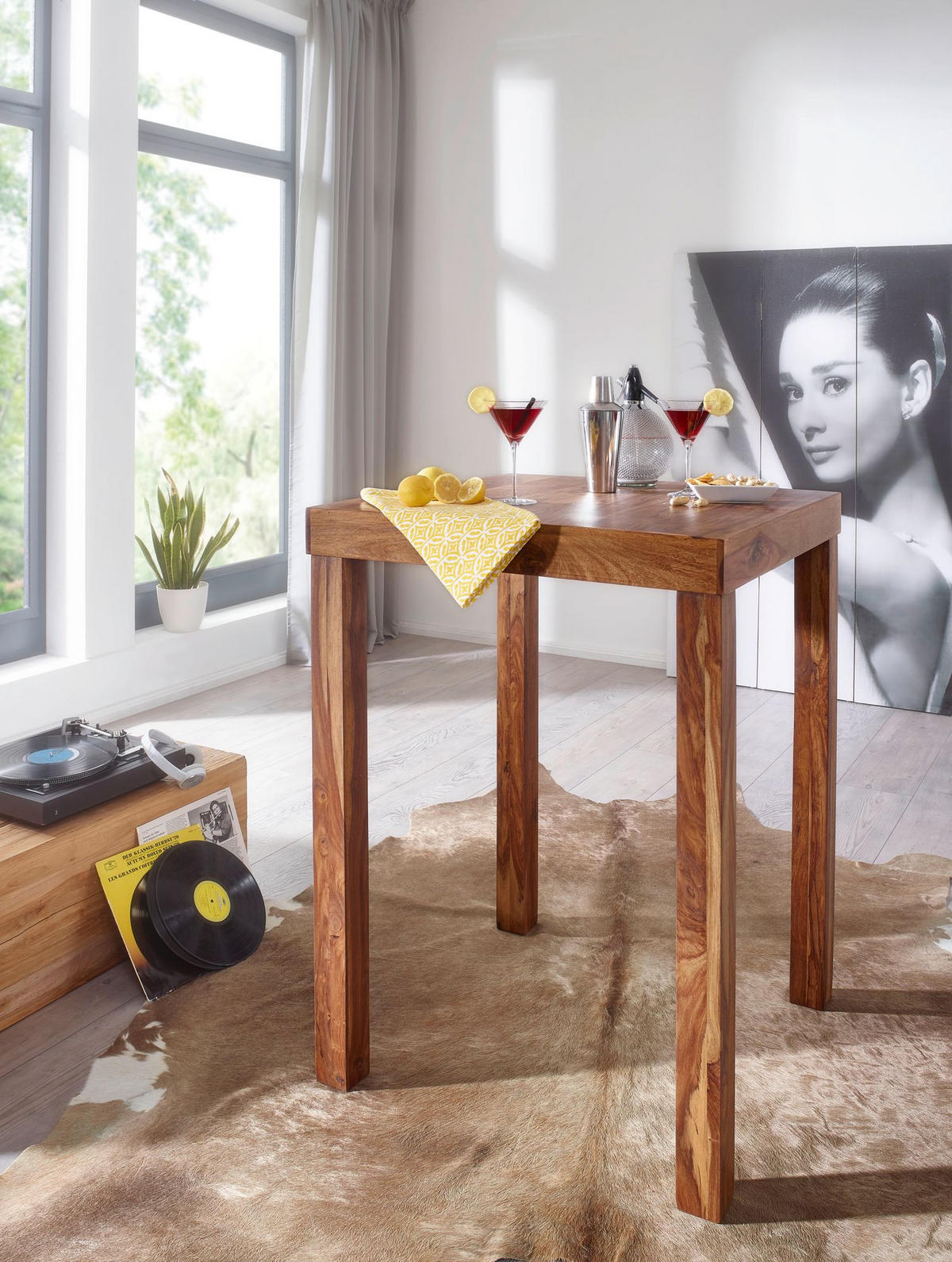 BARTISCH – Rustikal, Massivholz, stabile Konstruktion, individuelles Design - Braun, Holz (80/110/80cm) - KADIMA DESIGN