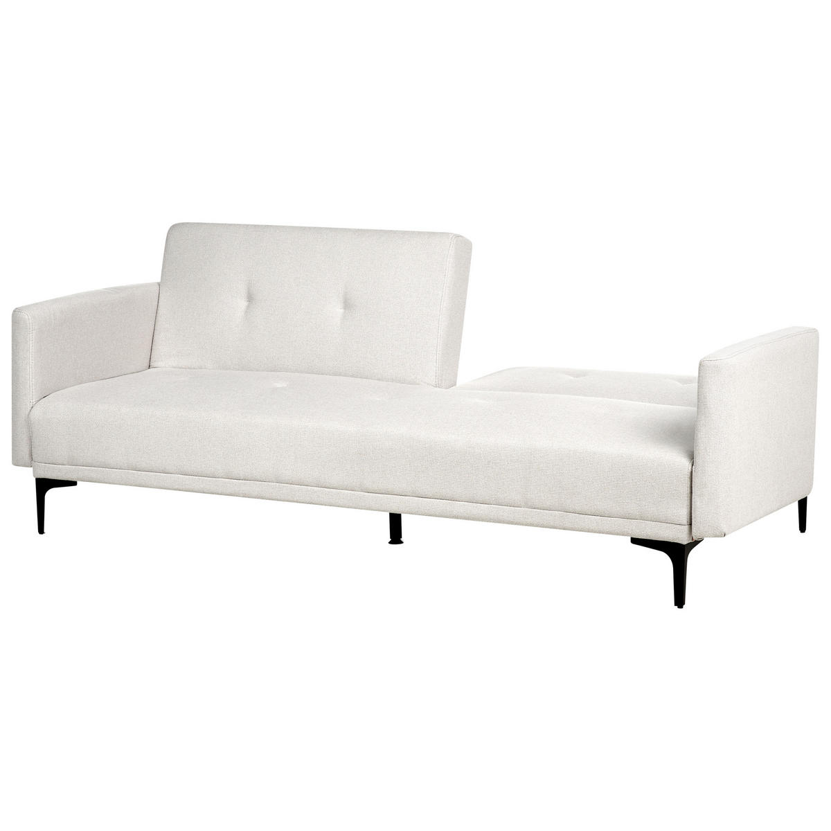 3-SITZER-SCHLAFSOFA hellbeige/schwarz Lucan - Beige/Schwarz, Textil (191/75/91cm) - Beliani