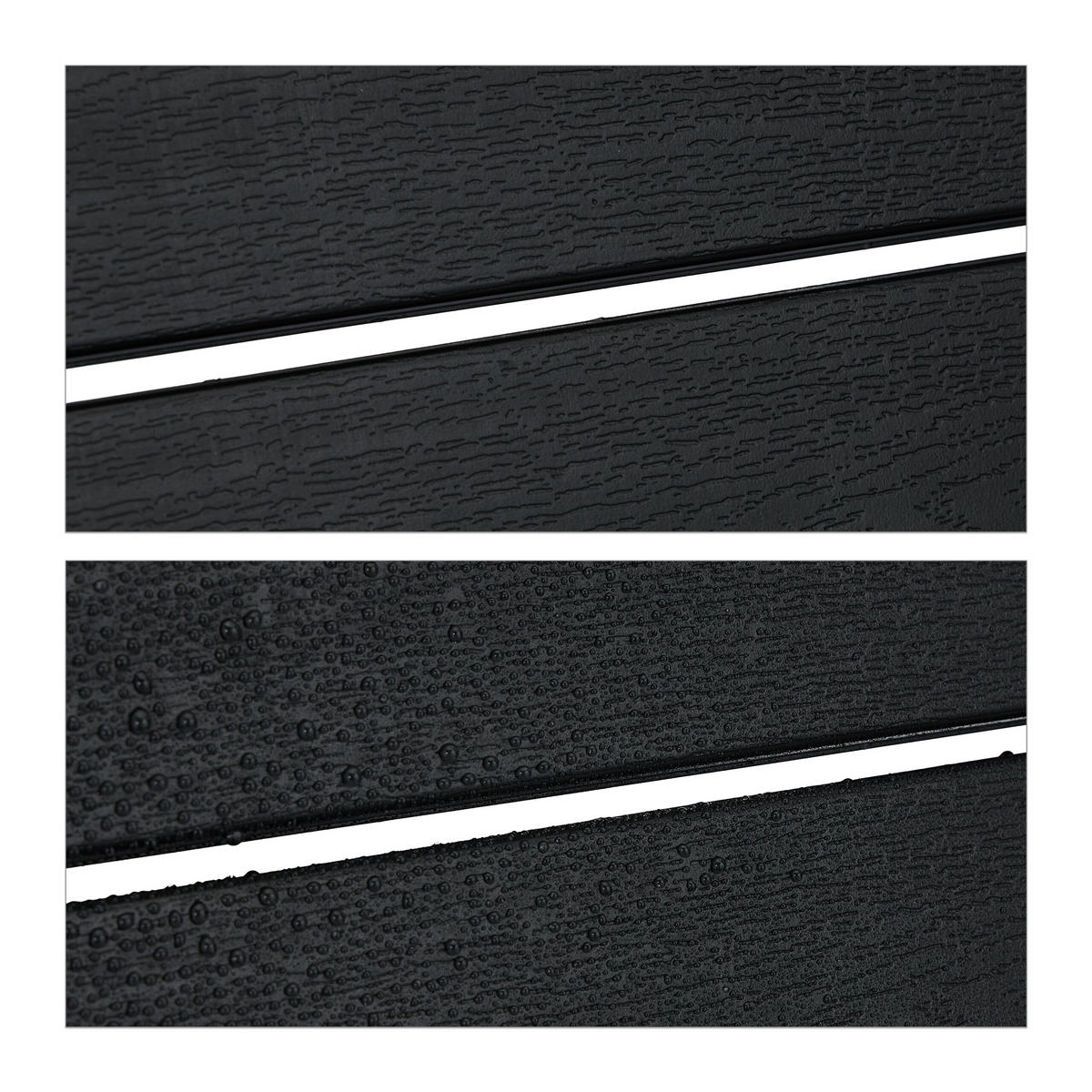 4XGARTENSTUHL - Schwarz, Kunststoff/Metall (53.5/90/59cm) - Relaxdays