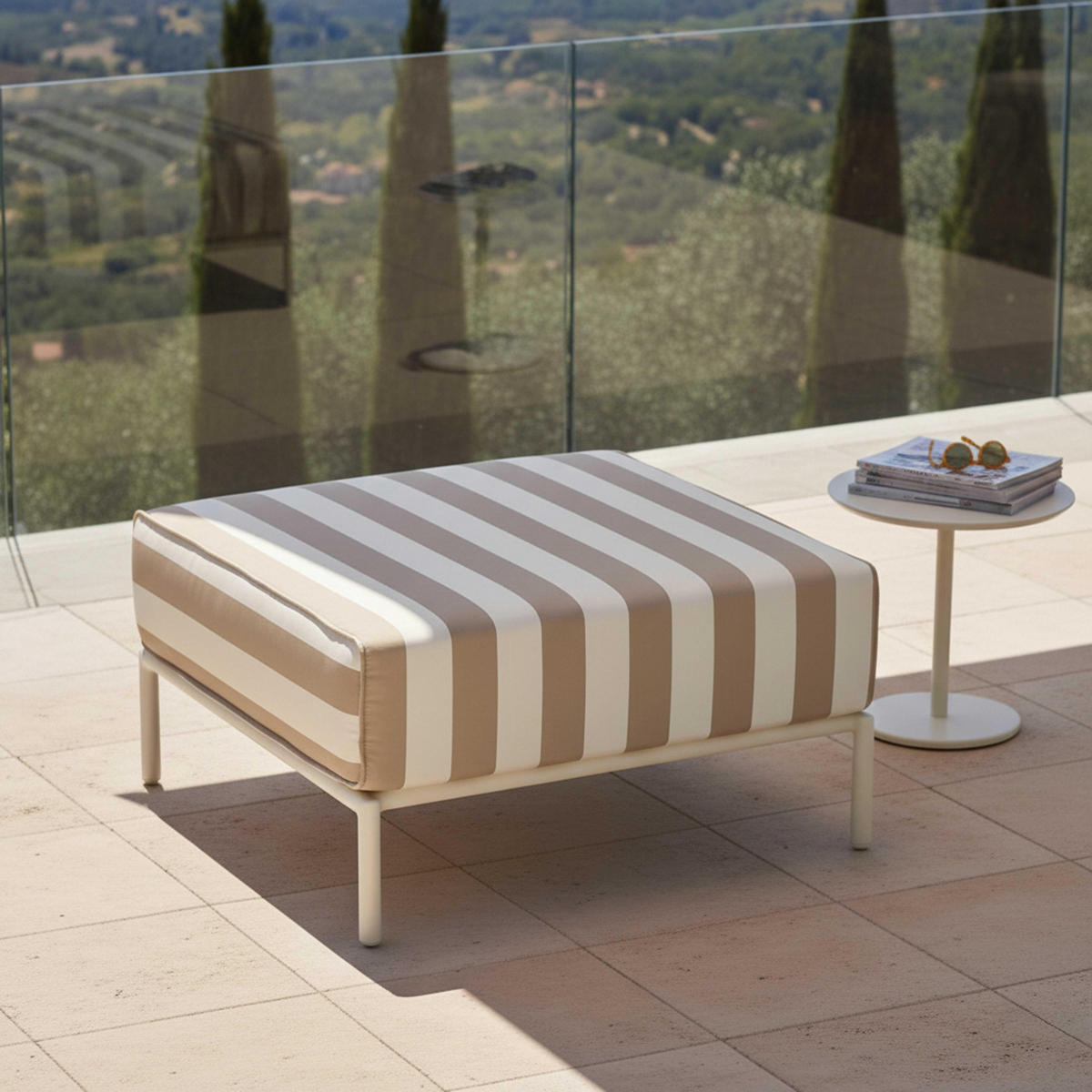 HOCKER, Beige - Beige, Textil (72/38/77cm) - Oviala