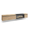 TV-SCHRANK Lowboard, Elektrokamin XXL, Hängend, eiche, schwarz, 288/35/45 cm - Eichefarben/Schwarz, Holzwerkstoff (35/45/288cm) - Skraut Home