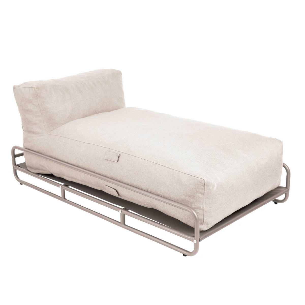 GESTELL für Chaiselongue, beige - Beige, Metall (94/30/171cm) - Oviala