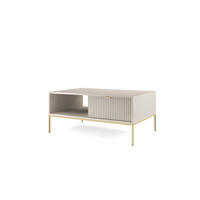 COUCHTISCH Nova Kaschmir, Golden Beine, mit Schublade - Kaschmir/Goldfarben, Holzwerkstoff/Metall (68/104/46cm) - Bettso