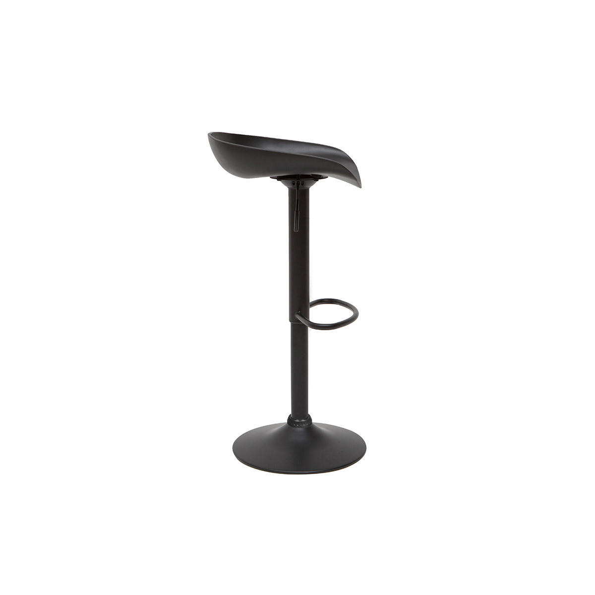 BARHOCKER Schwarz Metallbeine 2er-Set PEBBLE - Schwarz, Kunststoff (43.5/89.5/43.5cm) - Miliboo