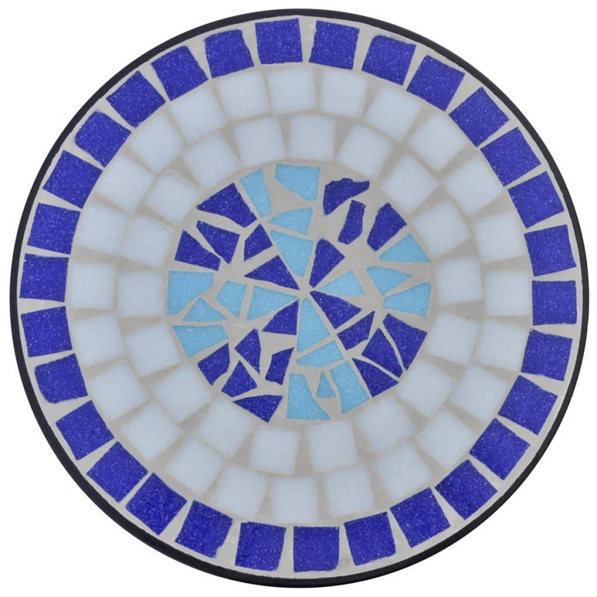 BEISTELLTISCH Mosaik Blau Und Weiß - Blau/Schwarz, Keramik/Metall (30/30/60cm) - vidaXL