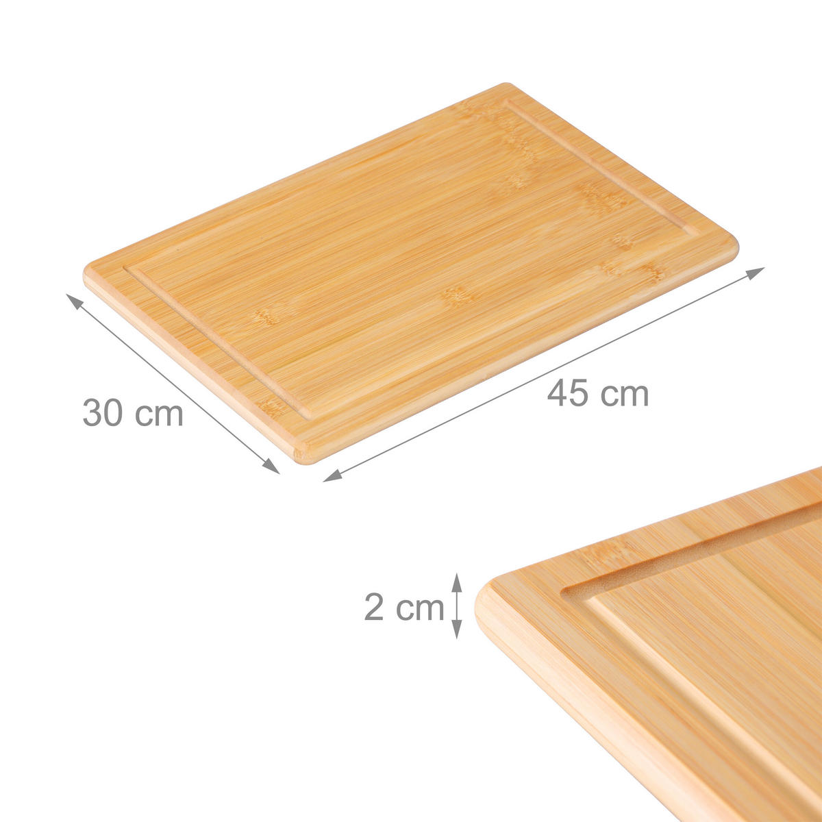KUHINJSKA daska - svijetlo smeđa, drvo/plastika (45/30cm) - Relaxdays