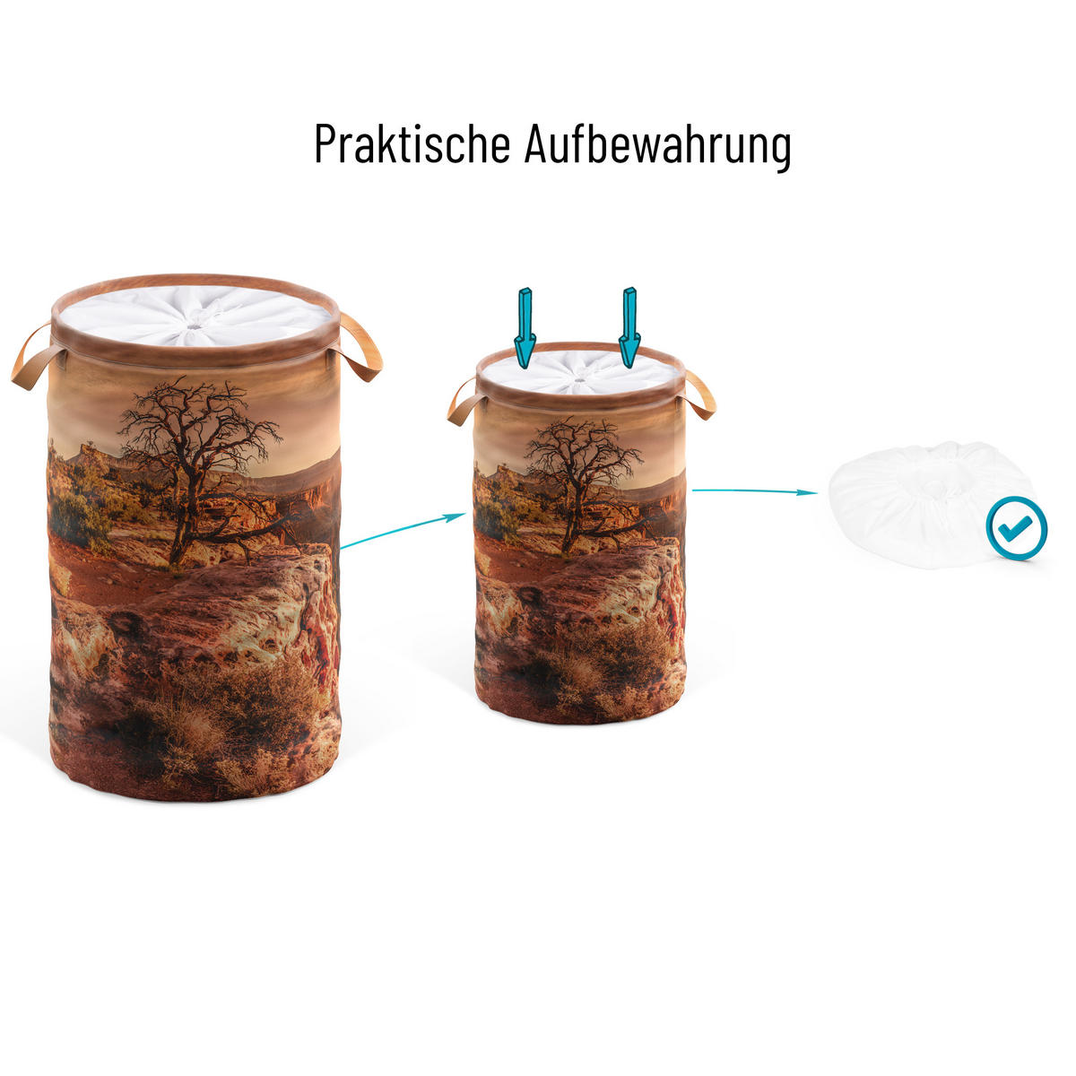 WÄSCHEKORB Grand Canyon - Braun, Textil (37/55/55cm) - Sanilo