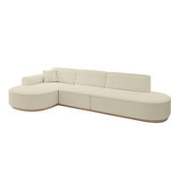 ECKSOFA Ottomane Links MARI-L2-v1 - 328x171x83 cm Beige Bouclé - Beige, Holzwerkstoff/Textil (328/171cm) - ALTDECOR