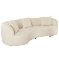 3-SITZER SOFA ATELIER Bouclé Beige 230 cm - Beige/Schwarz, Kunststoff/Textil (230/70/110cm) - riess-ambiente