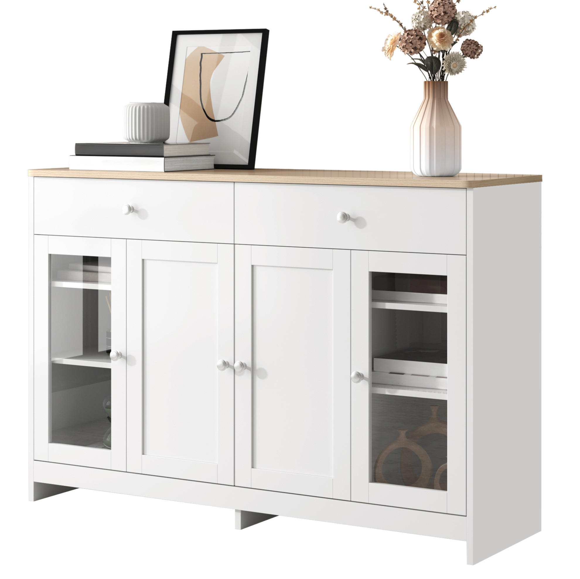 Meubliv Sideboard Weiß 37x80x120 cm