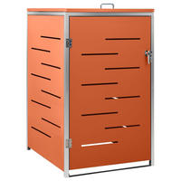 1ER Mülltonnenbox JAGU Edelstahl | Orange | 115x69x77,5cm | Für 1 Tonne 240L - Orange, Metall (69/115/77.5cm) - DELUKE