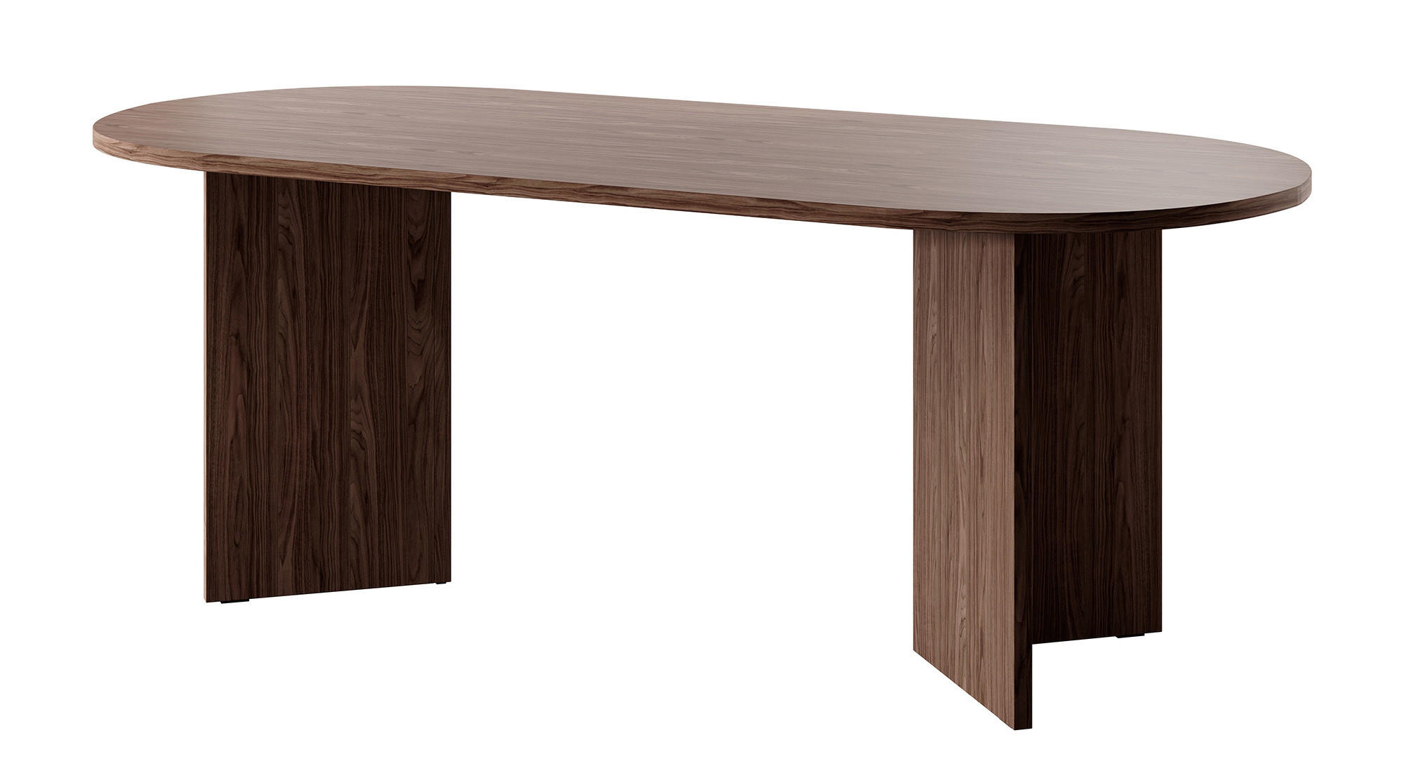 ESSTISCH Ovo Holzoptik Nussbaum Wisconsin 204/90/75 cm - Braun, Holzwerkstoff (204/90/75cm) - Selsey