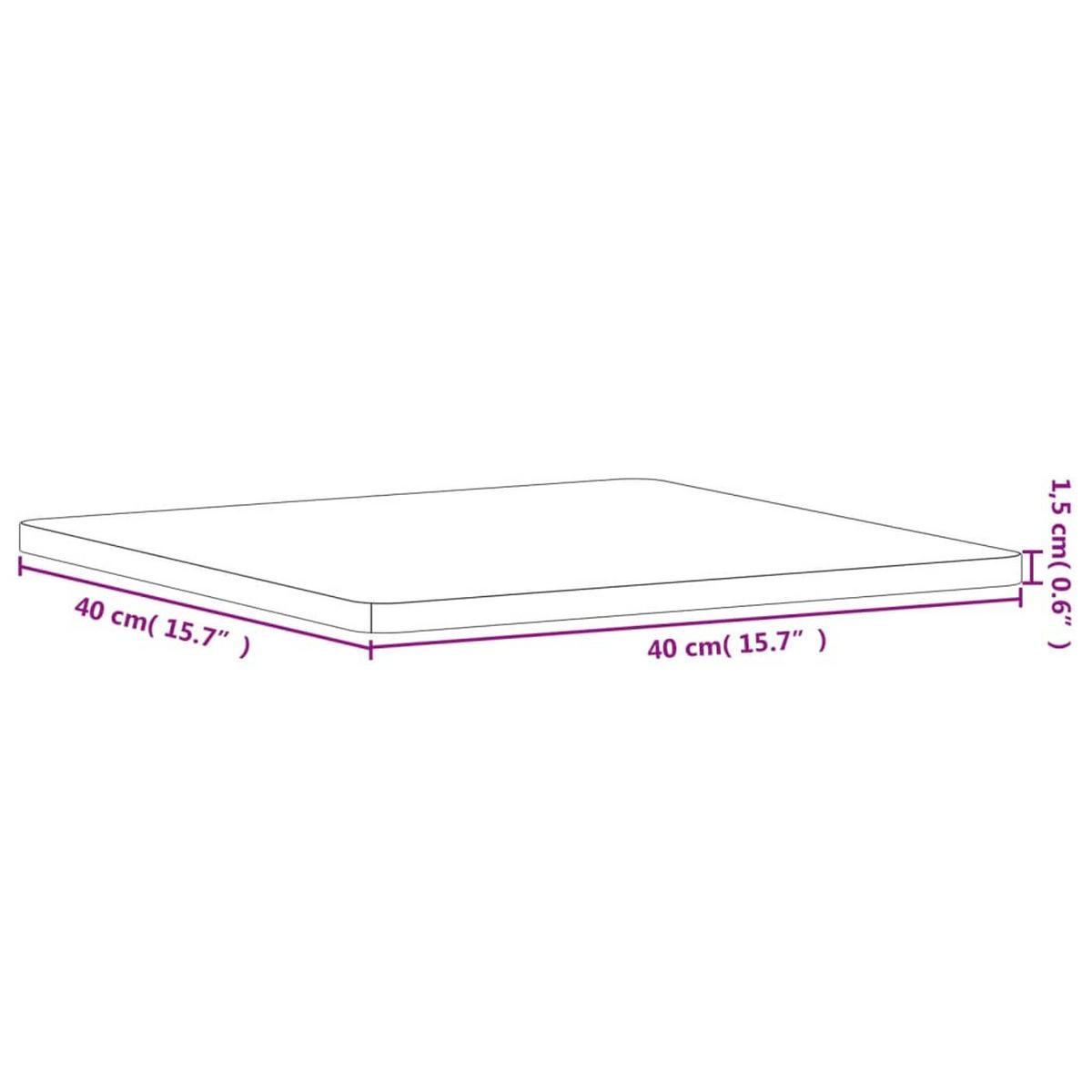 TISCHPLATTE 40/40/1,5 Cm Quadratisch Massivholz Buche - Braun, Holz (40/40/1.5cm) - vidaXL