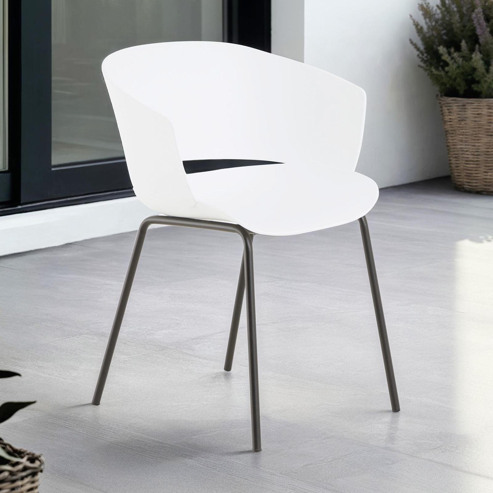 GARTENSTÜHLE NIVEL 4ER-SET - Weiß, Textil (60/80/56cm) - IDIMEX