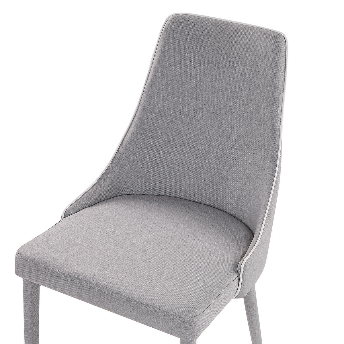 STUHL 2er-Set Polsterbezug Grau Camino - Grau, Textil/Metall (50/90/60cm) - Beliani