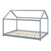 HAUSBETT Cerro - Grau, Holz (140/200cm) - [en.casa]