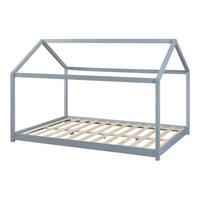 HAUSBETT Cerro - Grau, Holz (140/200cm) - [en.casa]