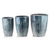 BLUMENTOPF Neva Marble 3er Set Blau 37x37x45,5/30,5x30,5x42,5/24x24x40 cm Keramik - Blau, Keramik (37/45.5cm) - Mondex