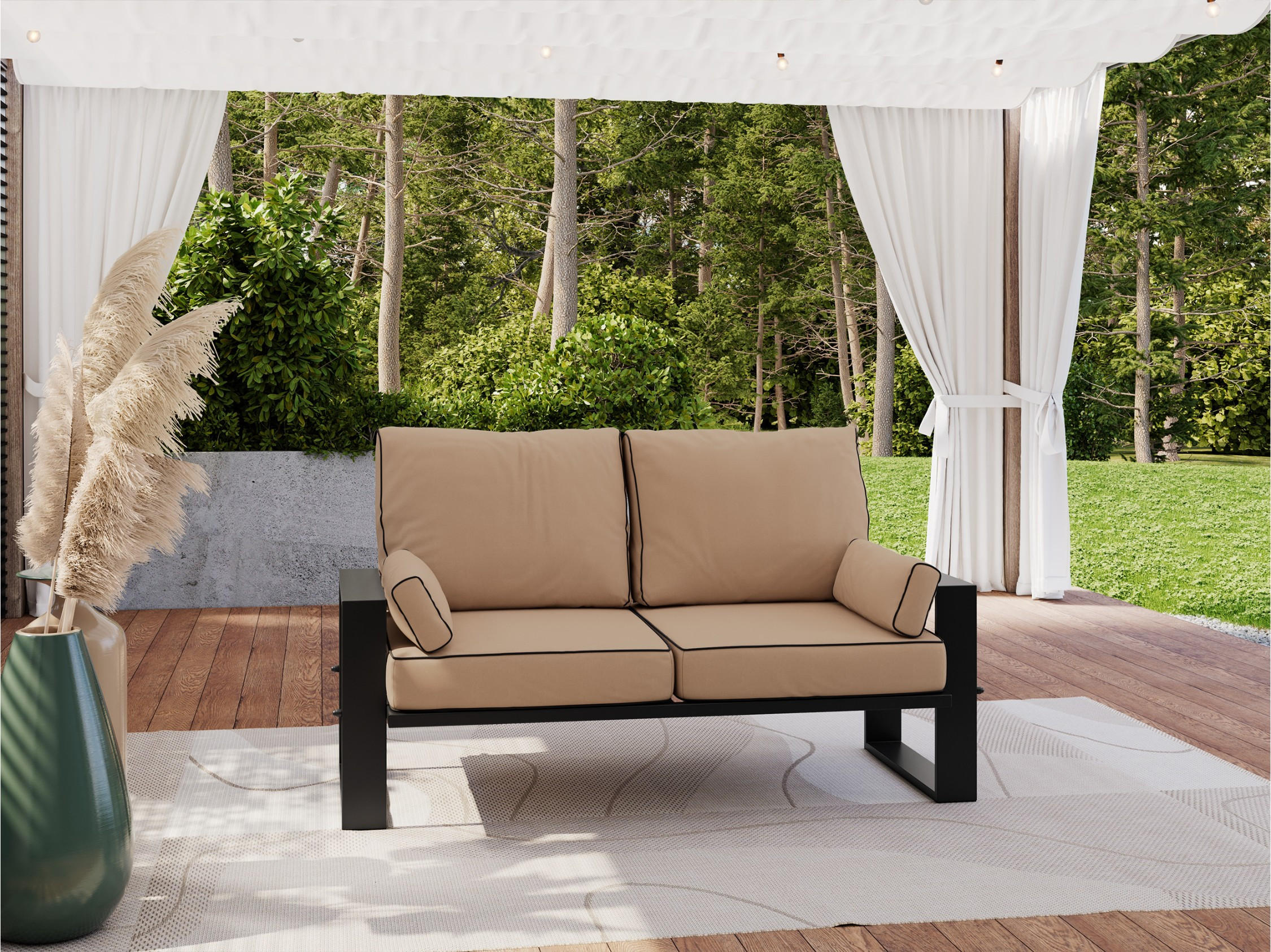 LOUNGESOFA Elba 2 Sitzer - Beige - Beige, Textil (150/90/87cm) - MKS
