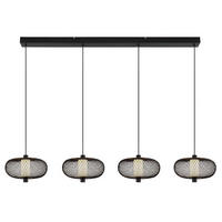 LED HÄNGELEUCHTE Astari Schwarz Metallgeflecht - Schwarz, Metall (116.5/22/150cm) - Nowa