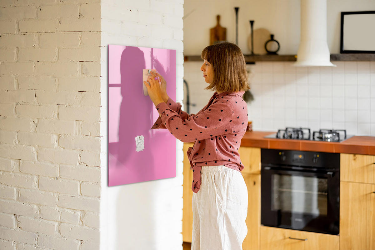 MAGNETTAFEL 60x90 Rosa schwarzer Marker - Pink, Glas (60/0.4/90cm) - TULUP
