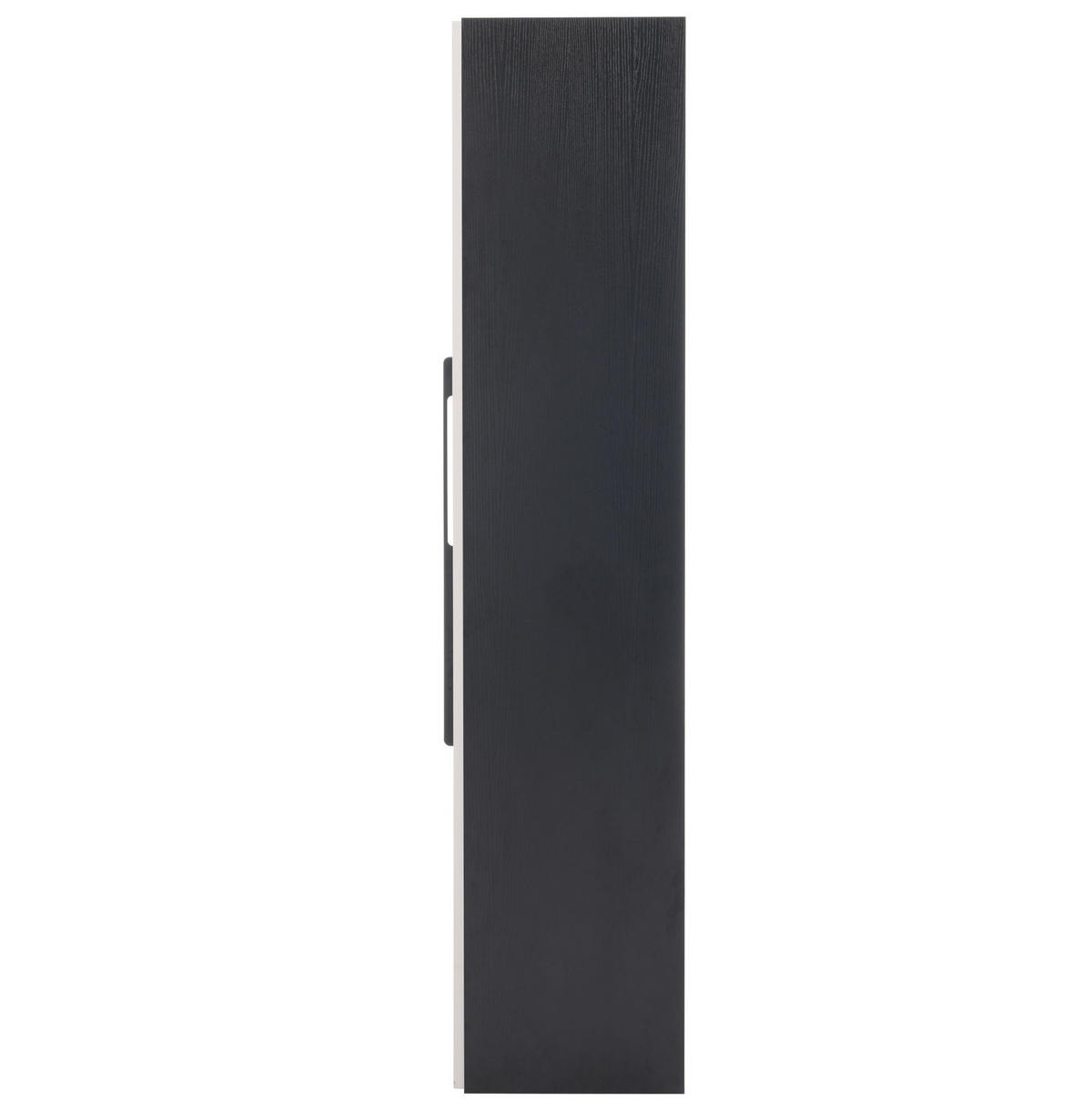 VITRINE 70/40/160 cm aus MDF mit LED-Beleuchtung und seitlichem Auszug Schwarz/Weiß - Schwarz, Holzwerkstoff (70/160/40cm) - Modenvie
