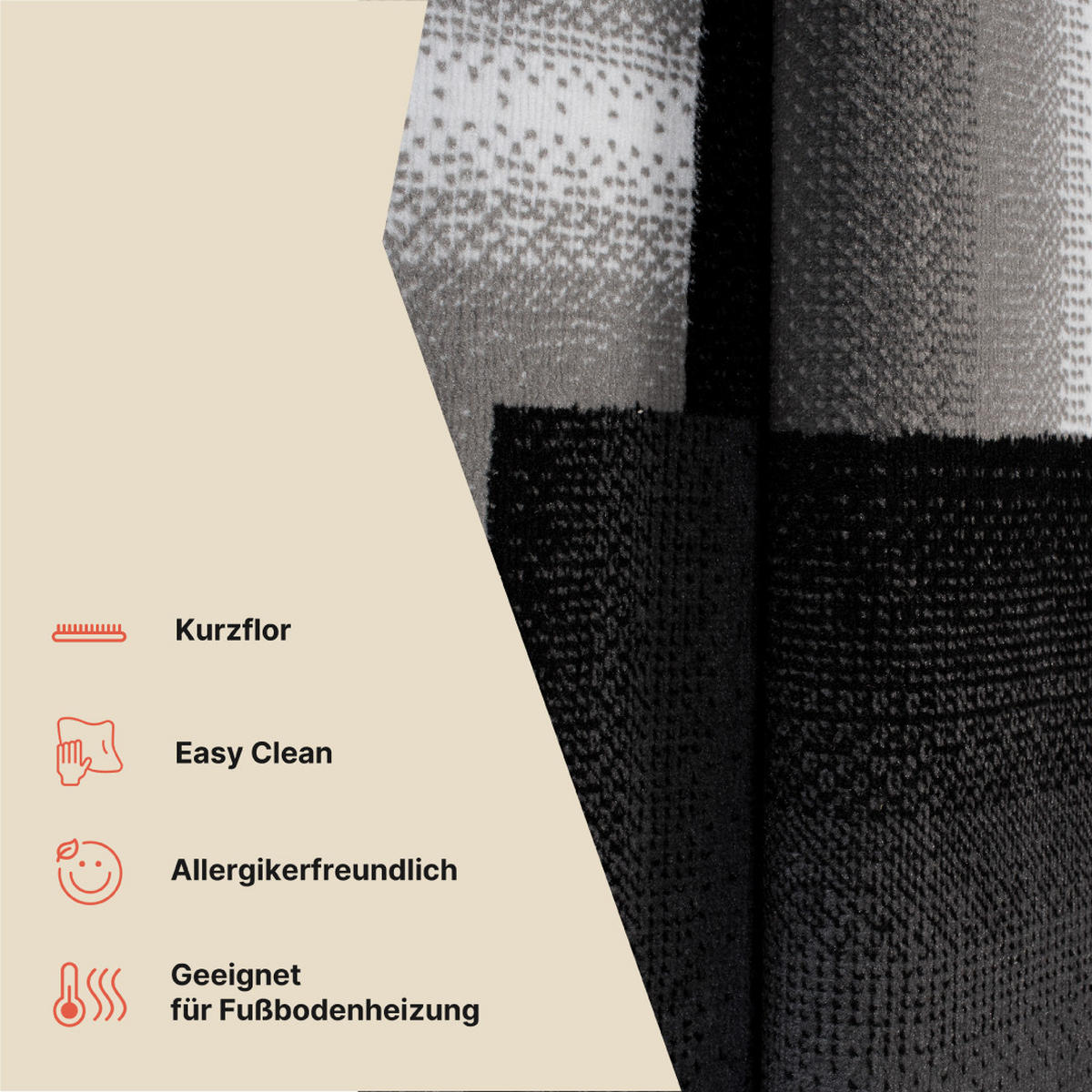 TEPPICH MAYA Rot Vierecke Streifen Verwischt 300/400 cm - Rot, Textil (300/400cm) - Tapiso