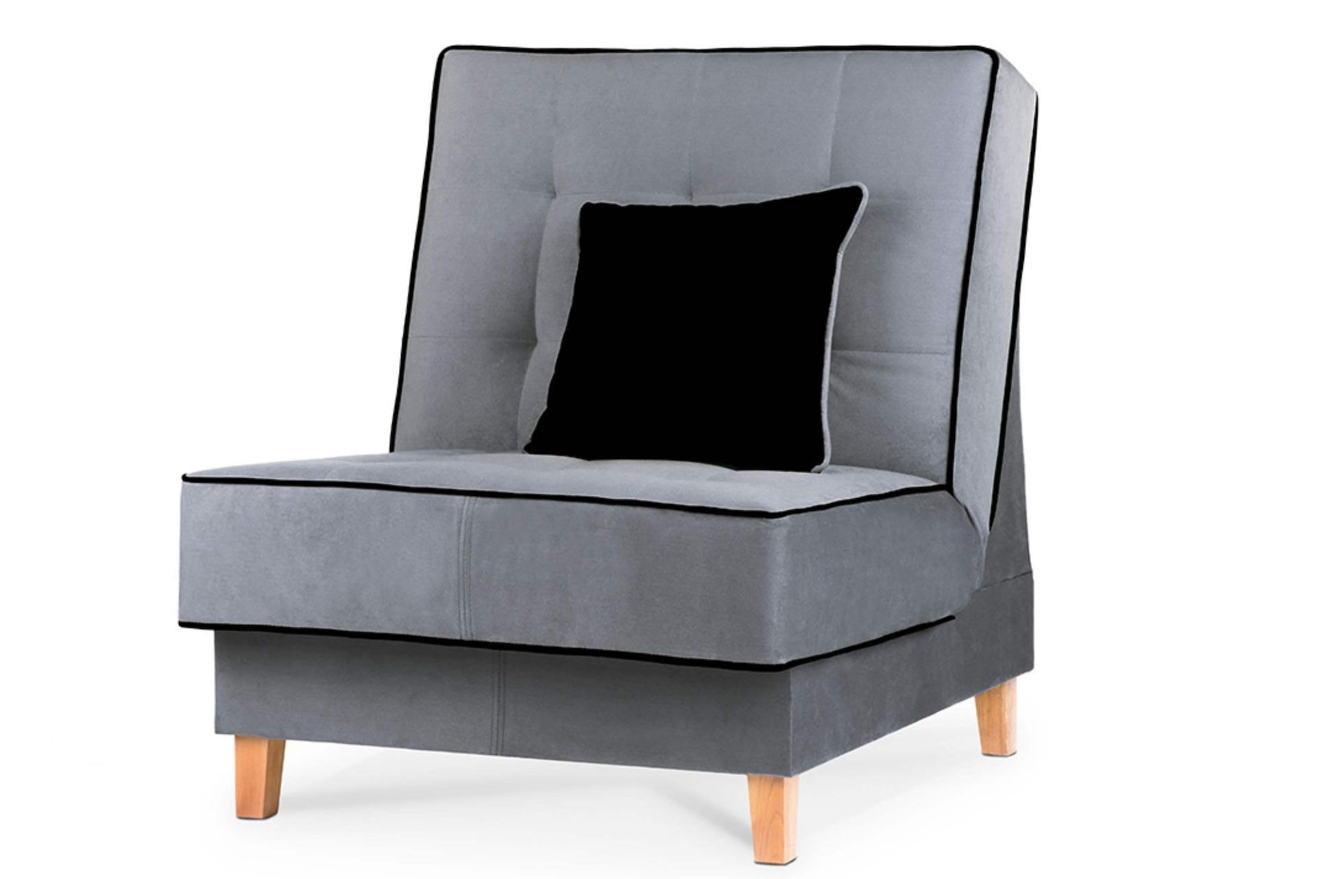 KLAPPSESSEL DOZER einem kleinen Bettkasten, Grau - Grau, Textil (80/94/93cm) - KONSIMO®