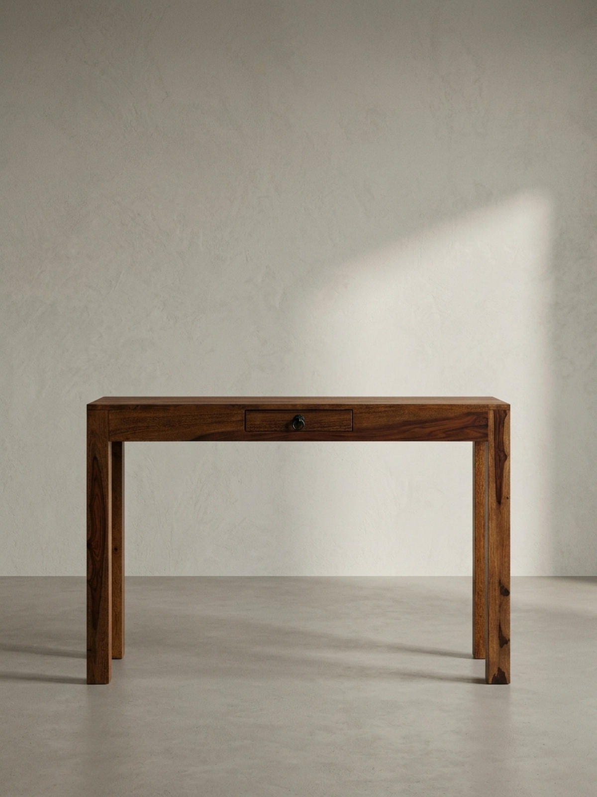 SCHREIBTISCH – Massivholz, 118x40x76 cm, dunkelbraun, kompakt, handgefertigt - Dunkelbraun/Braun, Holz/Metall (40/118/76cm) - KADIMA DESIGN