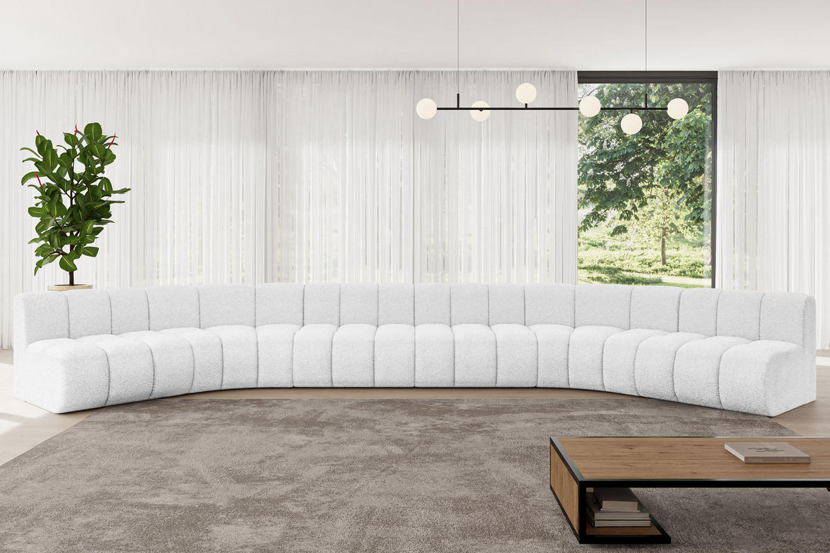 WOHNLANDSCHAFT modulares Sofa Montra-U2 - 581x174x70 cm Weiß - Weiß, Holzwerkstoff/Textil (581/70/174cm) - ALTDECOR