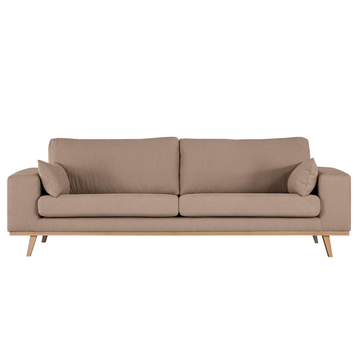 3-SITZER SOFA - Taupe/Buchefarben, Textil (237/81/88cm) - home24