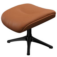 POLSTERHOCKER - Kastanienfarben/Schwarz, Leder/Metall (44/39/49cm) - home24