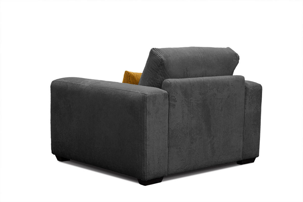 SESSEL OLI in Cordstoff dunkelgrau - Dunkelgrau, Holz/Textil (130/91/108cm) - Courtois Laville