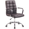 DREHSTUHL Lederlook braun - Chromfarben/Braun, Textil/Metall (56/94/62cm) - CLP
