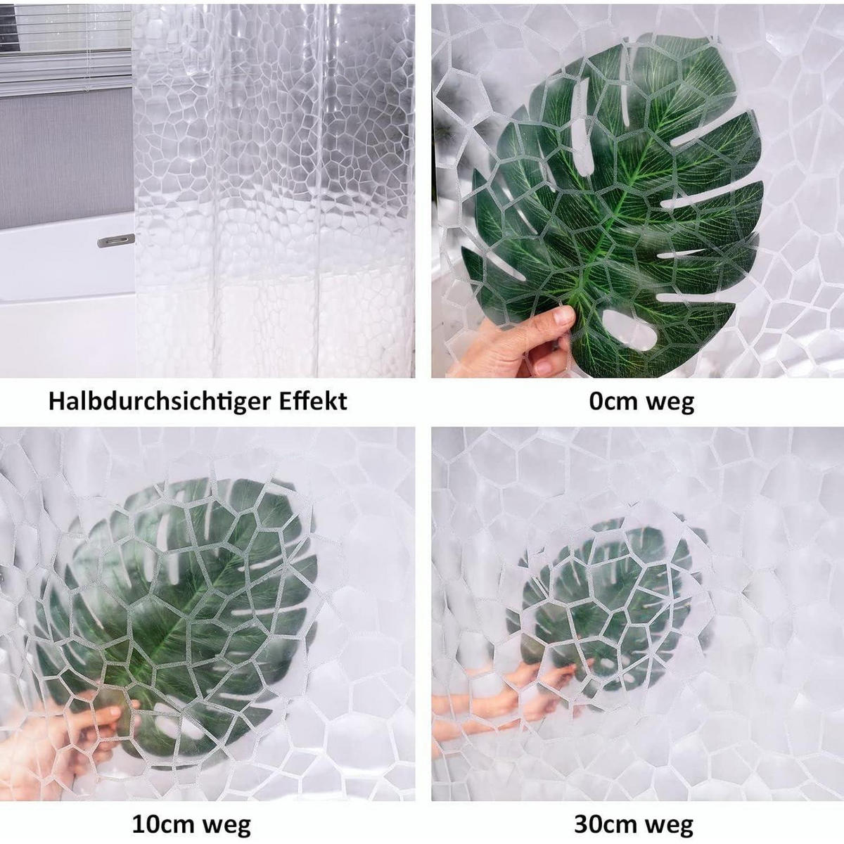 DUSCHVORHANG Transparent 240 x 200 cm - Transparent, Kunststoff (200/240cm)