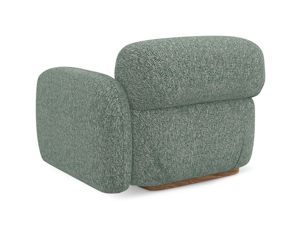 SOFAELEMENT Rechts Strukturstoff Stoff Grün - Braun/Hellgrün, Holz/Textil (95/73/95cm) - Makamii