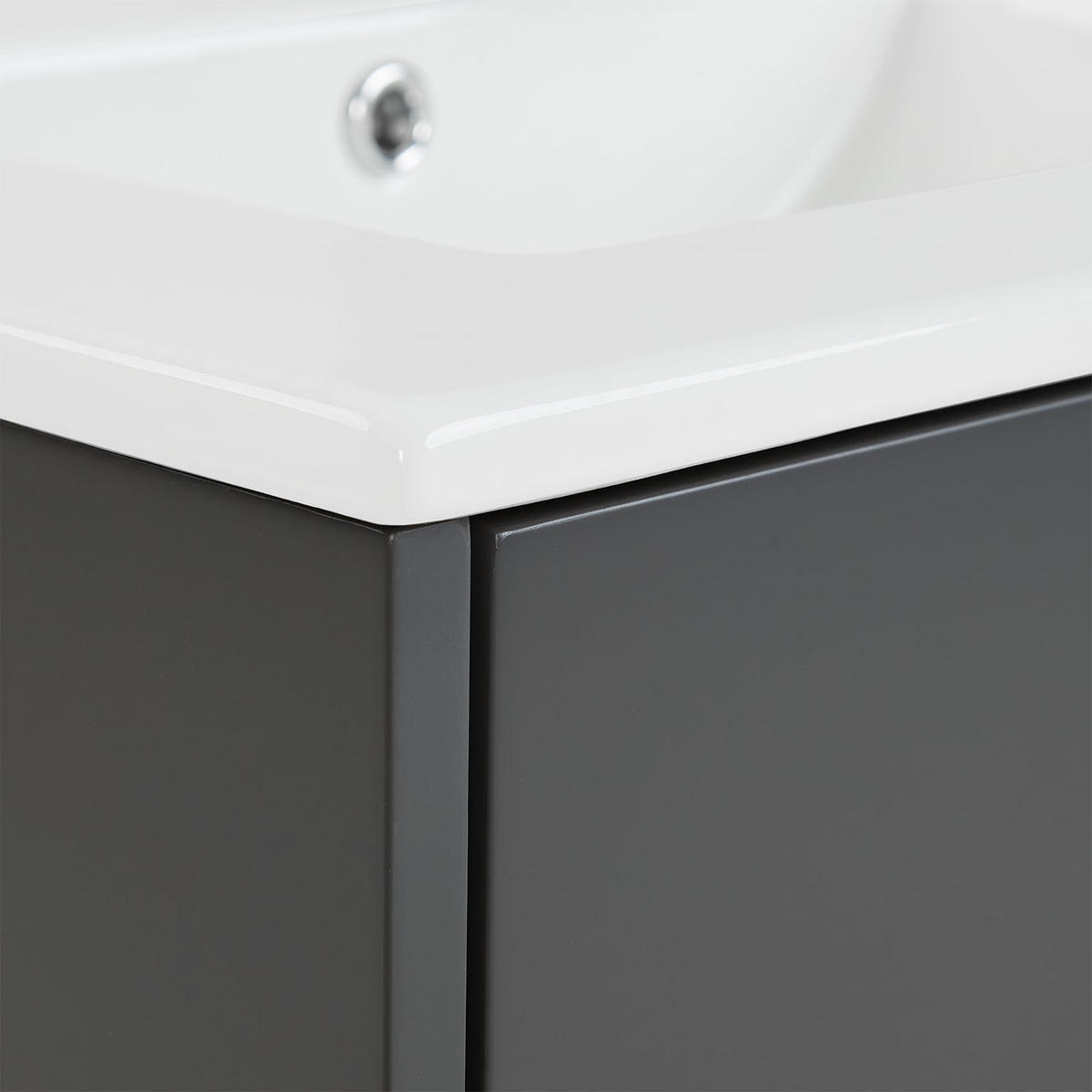 WASCHTISCHKOMBI 60 cm Grau - Grau, Holz/Keramik (61/54/47cm) - Homestyle4u