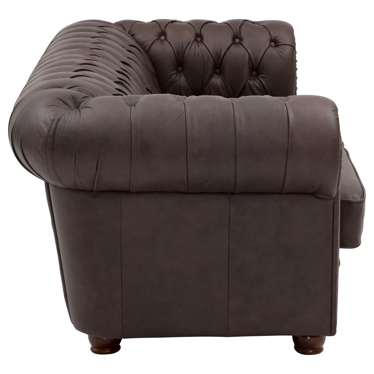 SOFA 3-Sitzer Kath Echtleder (Antikoptik) braun - Braun, Leder (200/74/98cm) - 58aufmkessel
