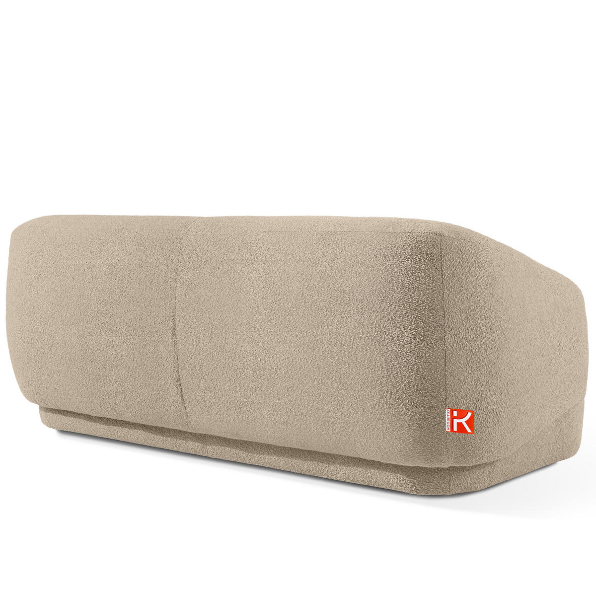 EINZELSOFA VIRA, Hellbeige, Bouclé - Hellbraun/Schwarz, Holz/Holzwerkstoff (210/84/100cm) - KONSIMO®