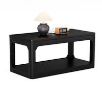 COUCHTISCH mit 2 Ablagefächern 100 x 50 x 44,5 cm Schwarz - Schwarz, Holzwerkstoff (100/50/44.5cm) - Meubliv