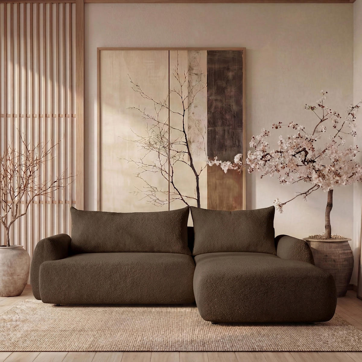 ECKSOFA MUNDUK II mit Schlaffunktion, Braun - Braun, Textil (260/184cm) - Fedve