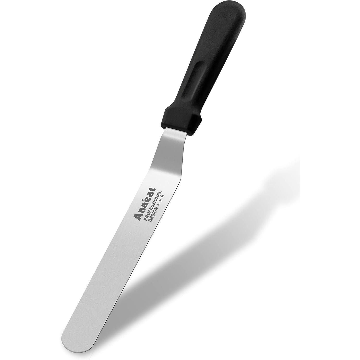 GLASURSPATEL 20 cm abgewinkelt Edelstahlklinge - Schwarz, Metall (6.3/1.6/30cm)